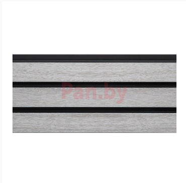Декоративная реечная панель из полистирола Grace 3D Rail Ясень серый, 2800*120*10 мм фото № 1