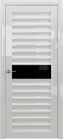 Межкомнатная дверь царговая Albero Мегаполис GL Дели 3G Белый, черное стекло