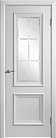 Межкомнатная дверь МДФ шпонированная Юркас Премиум Валенсия-4, Эмаль белая Мателюкс матовый (фрезеровка 23)