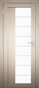 Межкомнатная дверь экошпон Юни Амати 9, Дуб беленый (белое стекло)