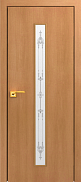 Межкомнатная дверь МДФ ламинированная Юни Стандарт С-49, Миланский орех (художественное стекло)