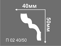 Плинтус потолочный из пенополистирола Де-Багет П 02 40х50 мм