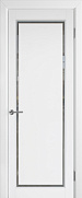 Межкомнатная дверь массив ольхи эмаль Belari Марсель 5 Белая эмаль Матовое стекло
