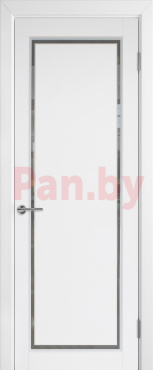 Межкомнатная дверь массив ольхи эмаль Belari Марсель 5 Белая эмаль Матовое стекло фото № 1