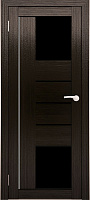 Межкомнатная дверь экошпон Юни Амати 21, Дуб венге (черное стекло)