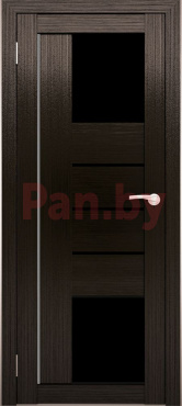 Межкомнатная дверь экошпон Юни Амати 21, Дуб венге (черное стекло) фото № 1