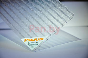 Поликарбонат сотовый Royalplast Колотый лед прозрачный 8 мм фото № 2