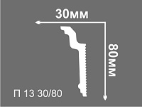 Плинтус потолочный из пенополистирола Де-Багет П 13 30х80 мм