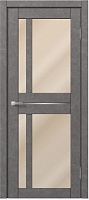 Межкомнатная дверь царговая экошпон МДФ Техно Профиль Dominika 424 Бетон серый (стекло кремовое)