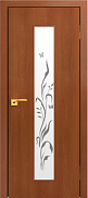 Межкомнатная дверь МДФ ламинированная Юни Стандарт С-5, Итальянский орех (художественное стекло)