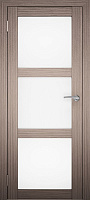 Межкомнатная дверь экошпон Юни Амати 20, Дуб дымчатый (белое стекло)
