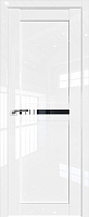 Межкомнатная дверь царговая ProfilDoors серия L 2.43L, Белый люкс Триплекс черный