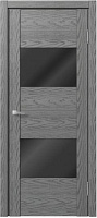 Межкомнатная дверь царговая экошпон МДФ Техно Профиль Dominika 221 Скай оук серый (стекло черное)