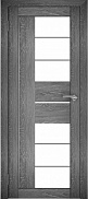 Межкомнатная дверь экошпон Юни Амати 22, Дуб Шале графит (белое стекло)