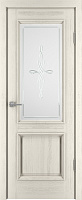 Межкомнатная дверь шпон натуральный Юркас Премиум Шервуд-2, Слоновая кость Мателюкс матовый (фрезеровка 3)