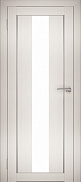 Межкомнатная дверь экошпон Юни Амати 5, Эшвайт (белое стекло)