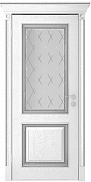 Межкомнатная дверь МДФ шпонированная Юркас Премиум Валенсия ДО - Эмаль серебро