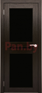 Межкомнатная дверь экошпон Юни Амати 19, Дуб венге (черное стекло)