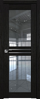 Межкомнатная дверь царговая экошпон ProfilDoors серия XN Классика 2.56XN, Даркбраун Мателюкс прозрачный (молдинг алюминий)