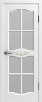 Межкомнатная дверь эмаль Эстэль Прованс 3, Белая Эмаль Мателюкс Матовый (патина золото)