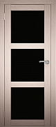 Межкомнатная дверь экошпон Юни Амати 20, Дуб беленый (черное стекло)