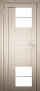 Межкомнатная дверь экошпон Юни Амати 21, Дуб беленый (белое стекло)