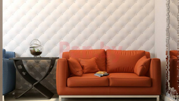 Декоративная 3д панель из гипса Polinka К1 Кожаный диван 420х420х25 фото № 3