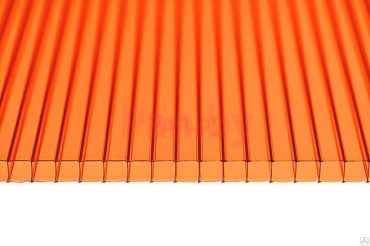 Поликарбонат сотовый Сэлмакс Групп Мастер оранжевый 6000*2100*3,8 мм, 0,48 кг/м2 фото № 1