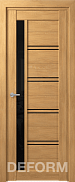 Межкомнатная дверь царговая экошпон Deform Серия D D19, Дуб шале натуральный Черный лак