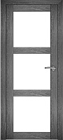 Межкомнатная дверь экошпон Юни Амати 20, Дуб Шале графит (белое стекло)