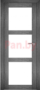 Межкомнатная дверь экошпон Юни Амати 20, Дуб Шале графит (белое стекло)