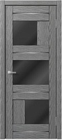Межкомнатная дверь царговая экошпон МДФ Техно Профиль Dominika 302 Скай оук серый (стекло черное)