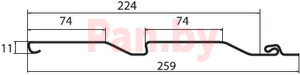 Сайдинг наружный виниловый Grand Line Premium Acryl Корабельная доска Темный дуб, 3,6м фото № 2