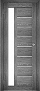 Межкомнатная дверь экошпон Юни Амати 4, Дуб Шале графит (белое стекло)